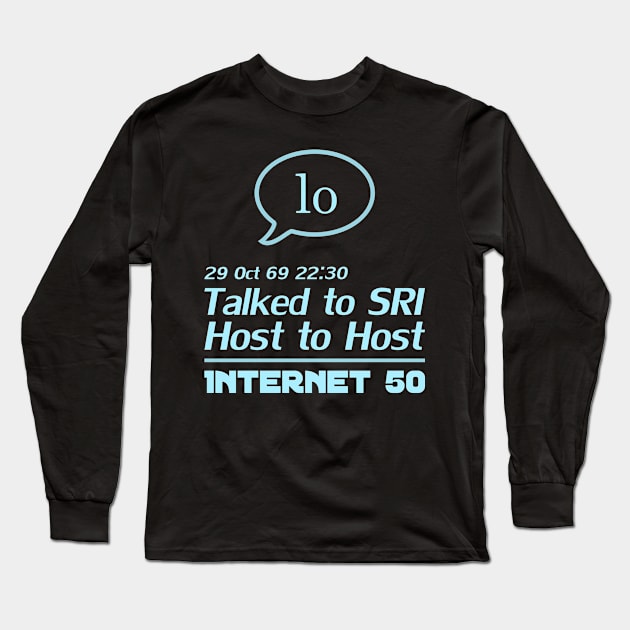 Internet 50 - talked to SRI, Host to host 29 Oct 69 - light blue Long Sleeve T-Shirt by patpatpatterns